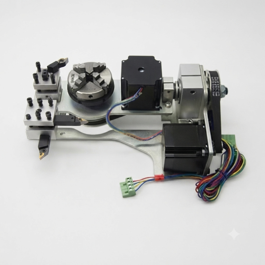 Dual-Axis 5th Axis Rotary Table Assembly for CNC and Laser Engraving
